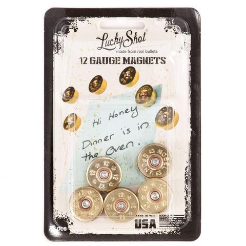 LS - 12 Gauge Bullet Magnets - Brass - 5pcs - Lucky Shot Europe
